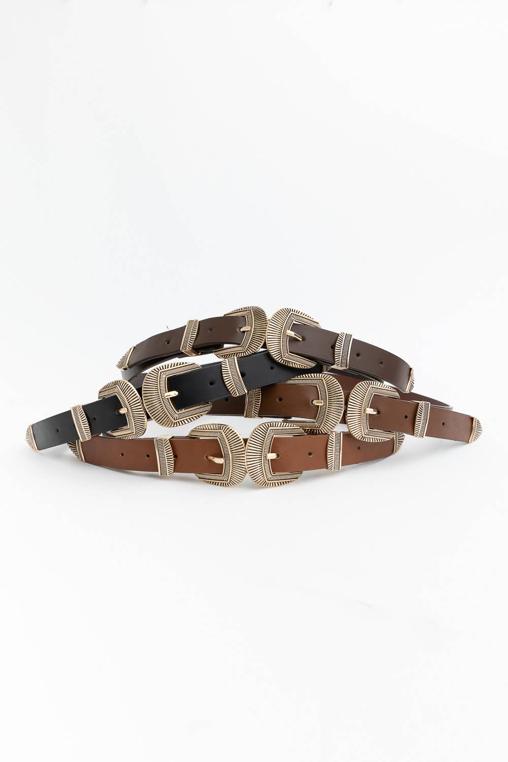 Double Buckle Western Belt