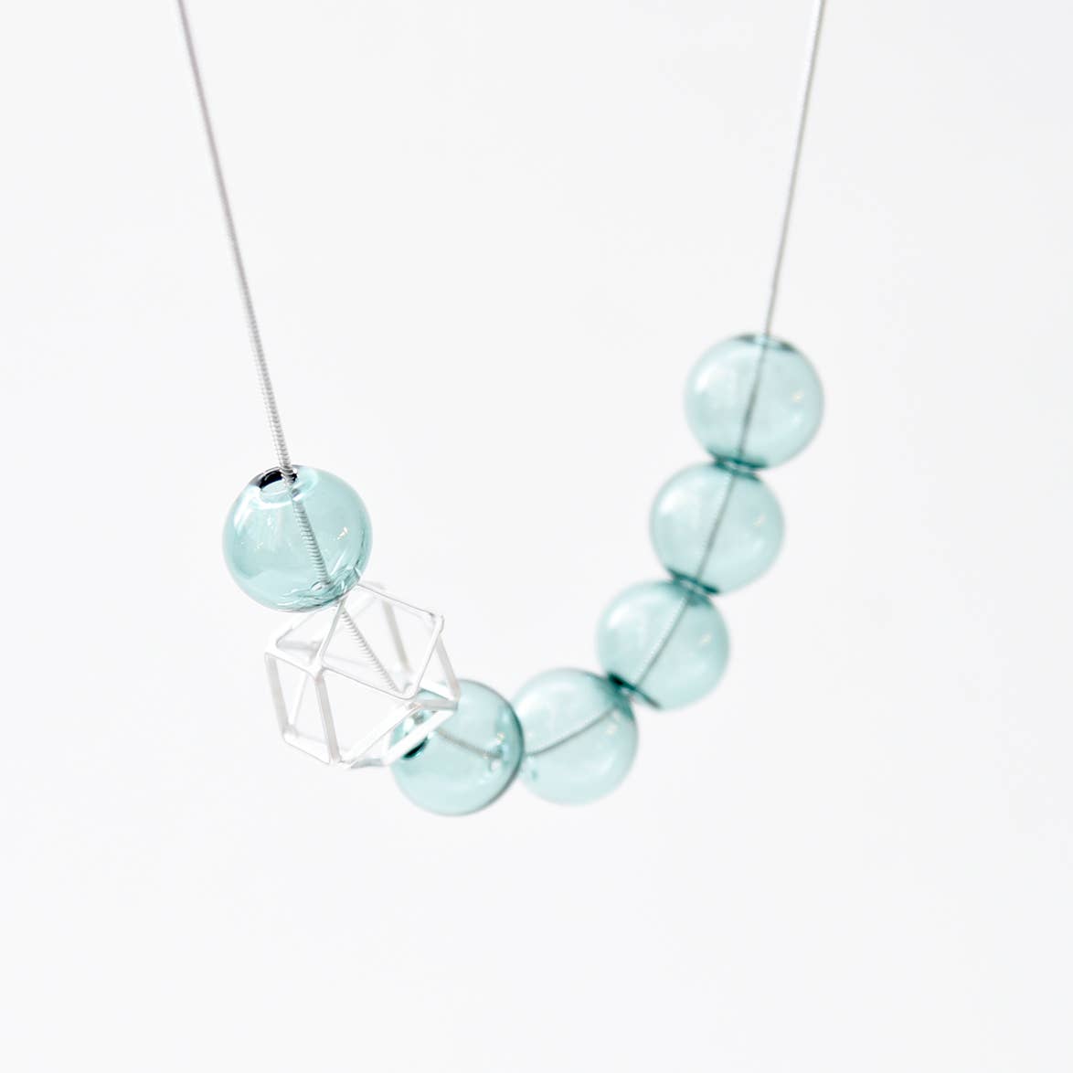 Hex Hex Necklace - Silver/Aqua