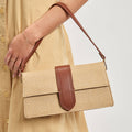 Violet Straw Crossbody - Natural Tan
