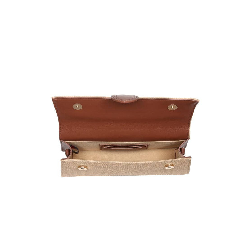 Violet Straw Crossbody - Natural Tan