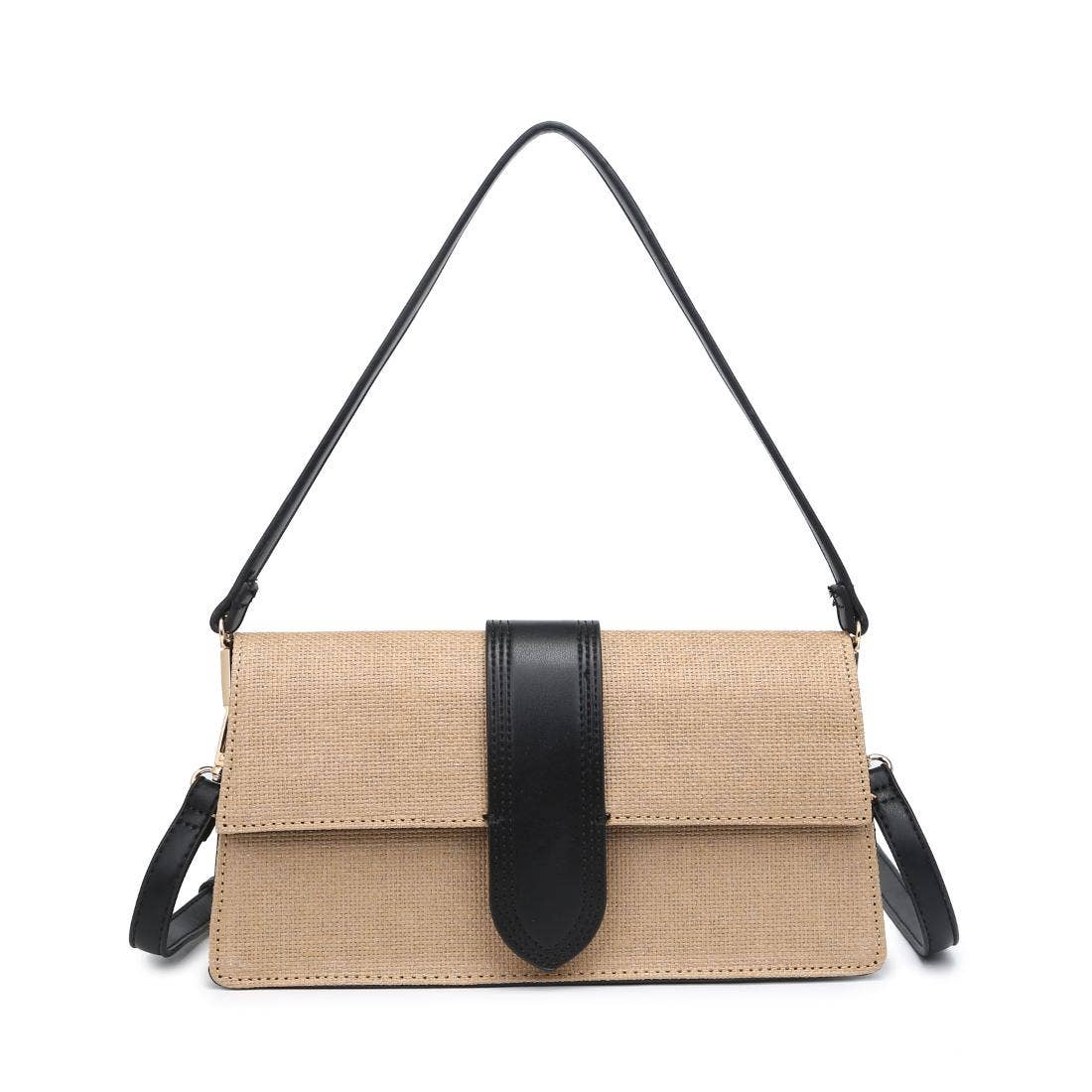 Violet Straw Crossbody - Natural Tan