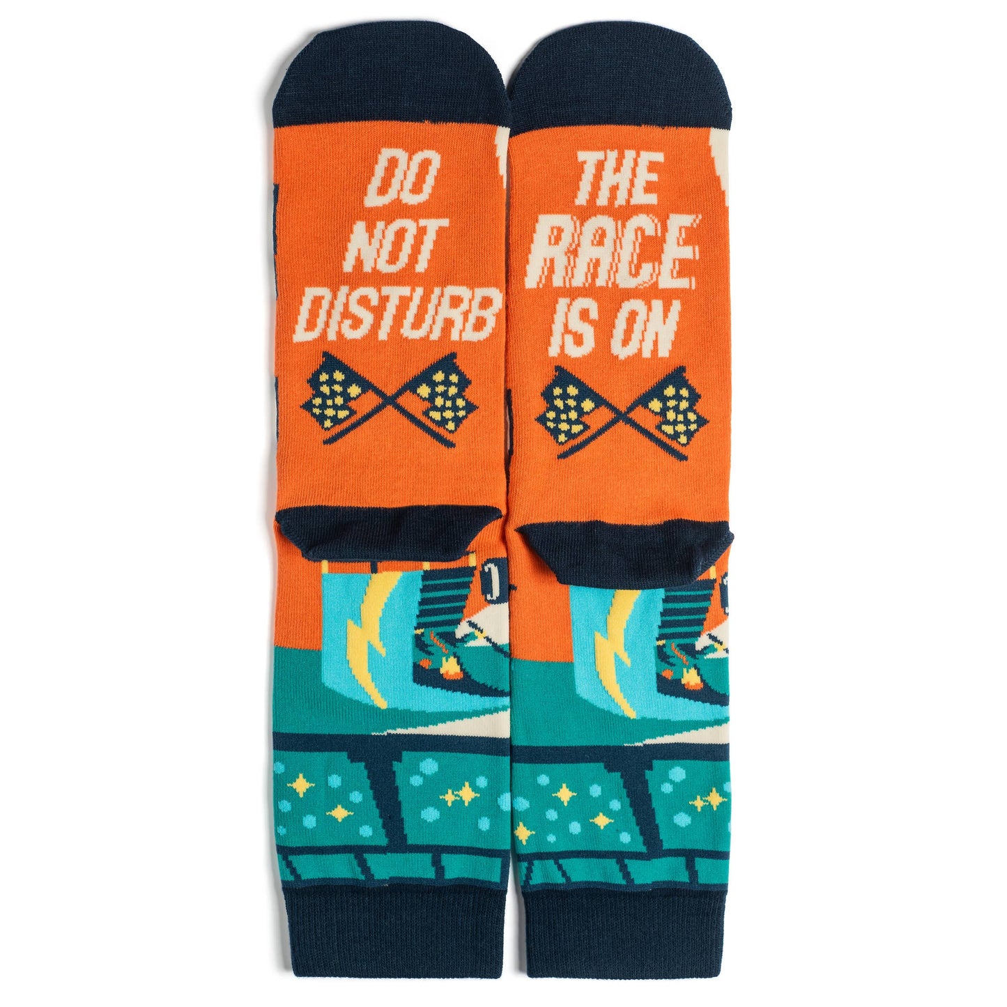 “Do Not Disturb, The Race Is On” Socks