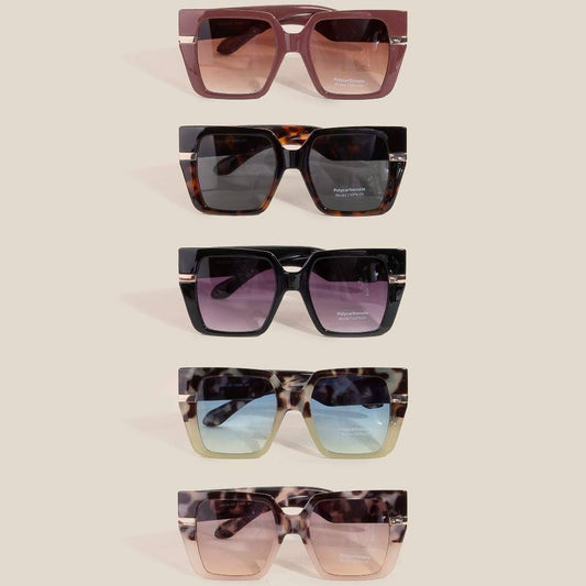 Oversized Square Frame Sunglasses - Assorted Colors