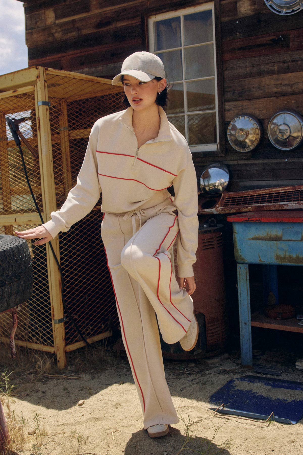 Track Stripe Wide Leg Sweatpants
