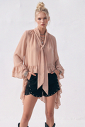 Ruffled Blouse - Taupe