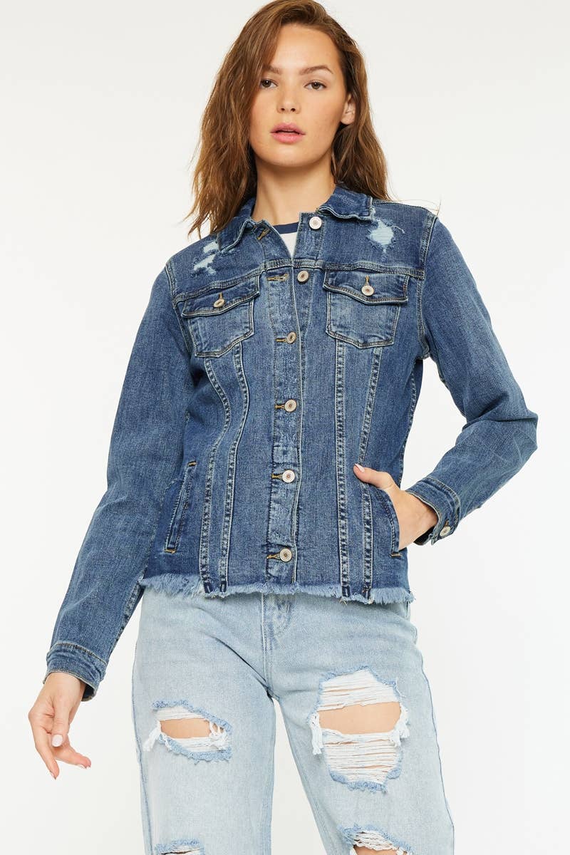 Fray Hem Denim Jacket
