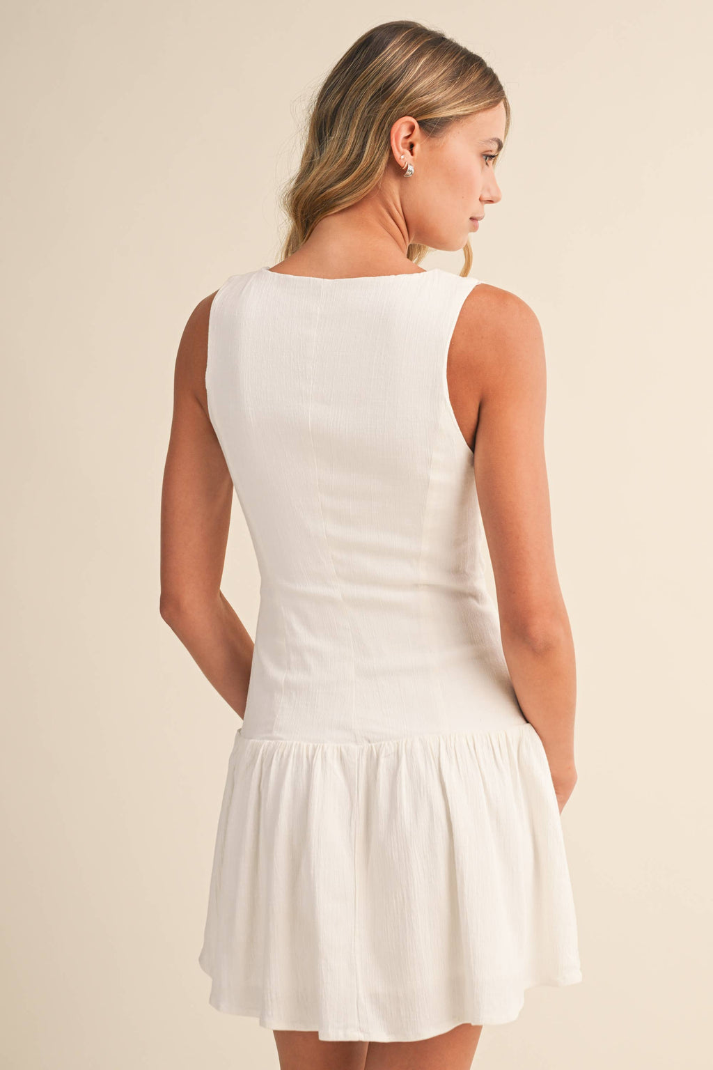 Stretch Linen Dress - Off White