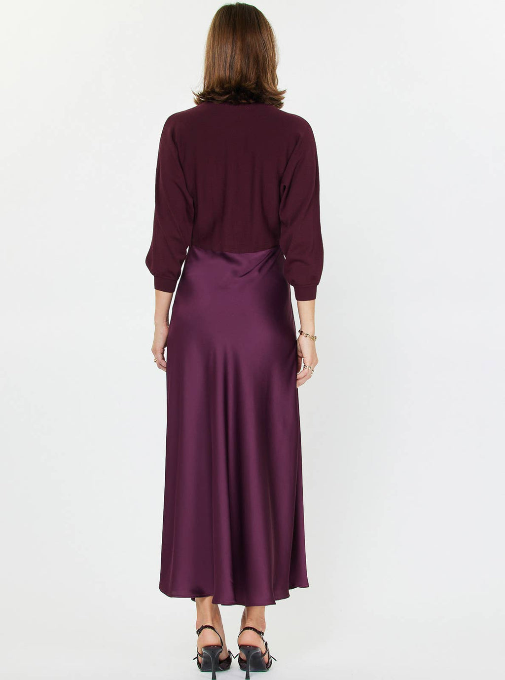 Sweater Mixed Media Midi Dress