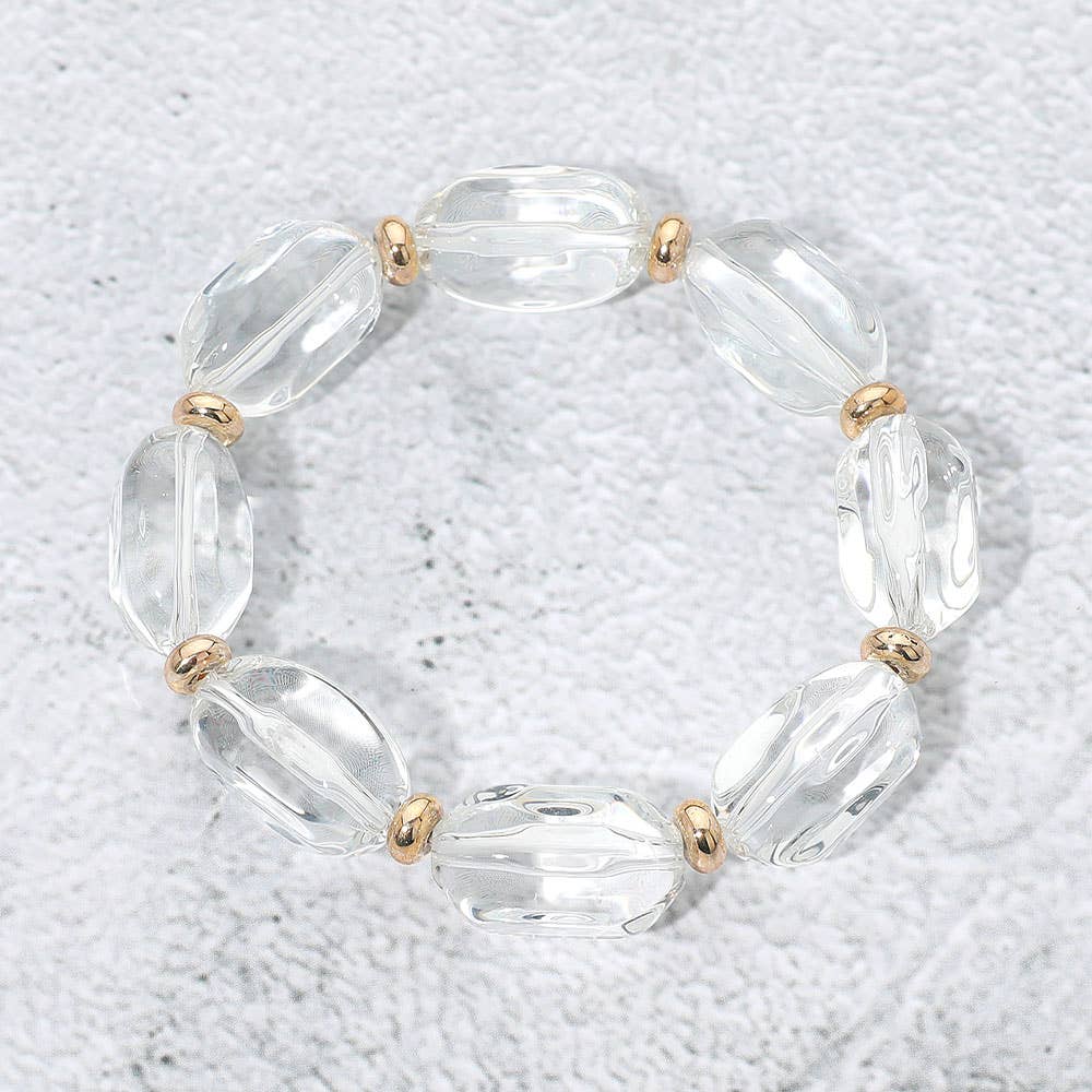 Pebble Beaded Bracelet - Clear