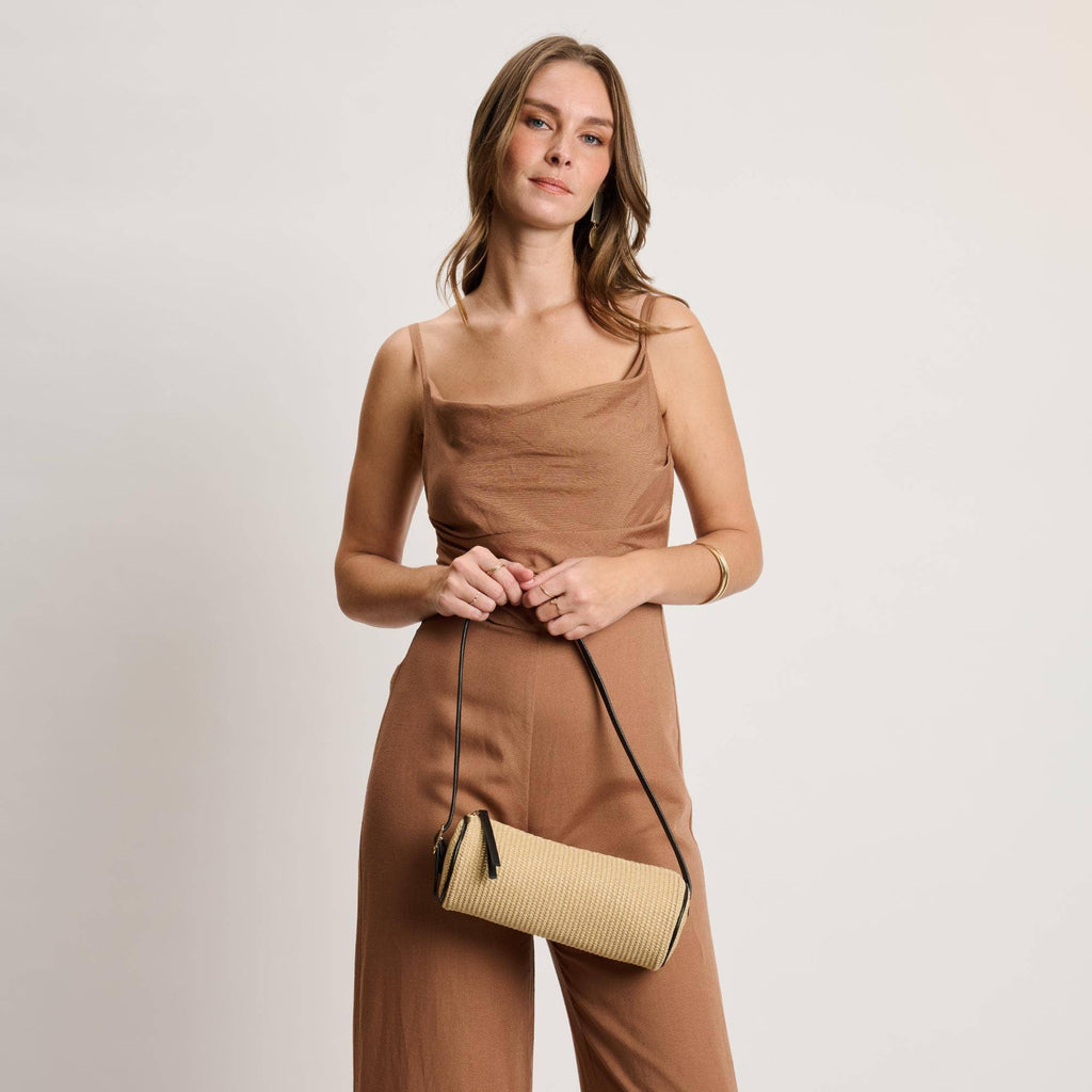 Mila Straw Shoulder Bag - Natural