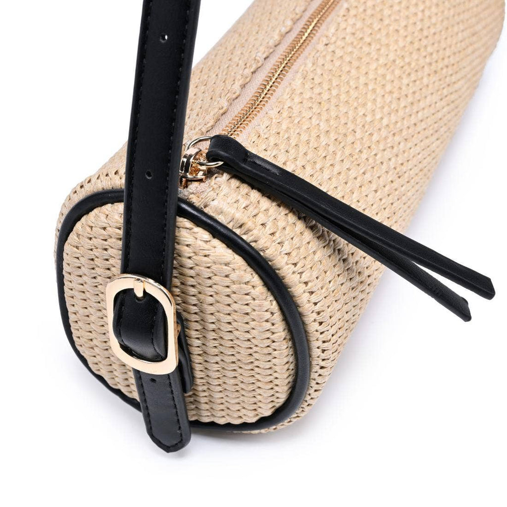 Mila Straw Shoulder Bag - Natural