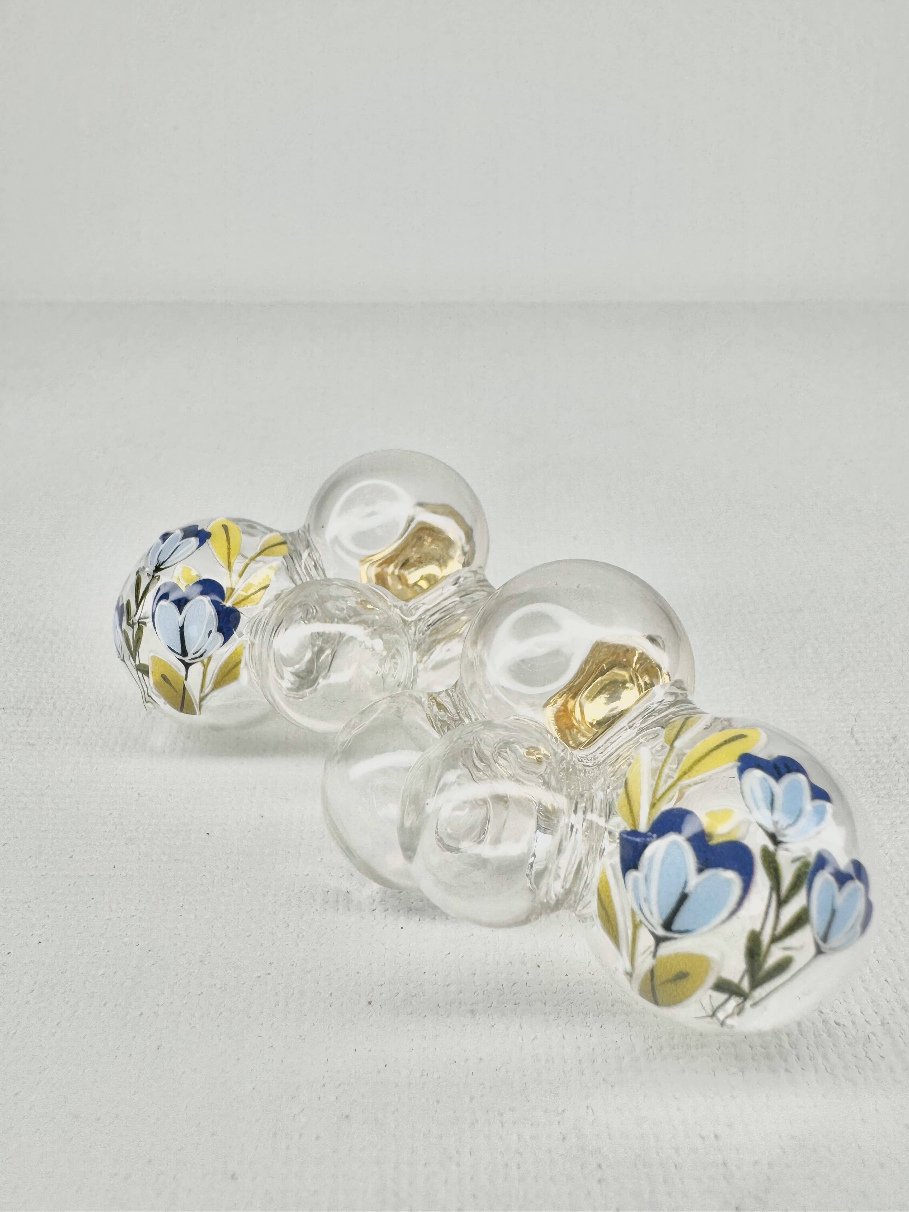 Blooming Bubbles Earrings - Blue Lapis Tulips