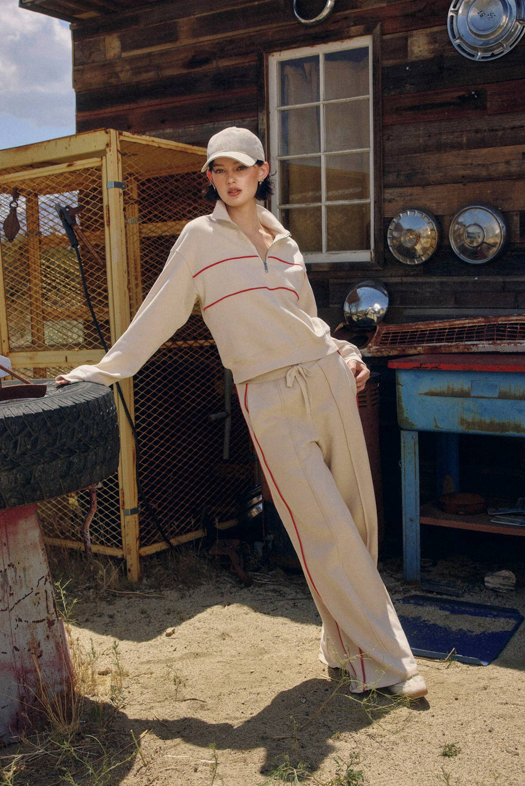 Track Stripe Wide Leg Sweatpants