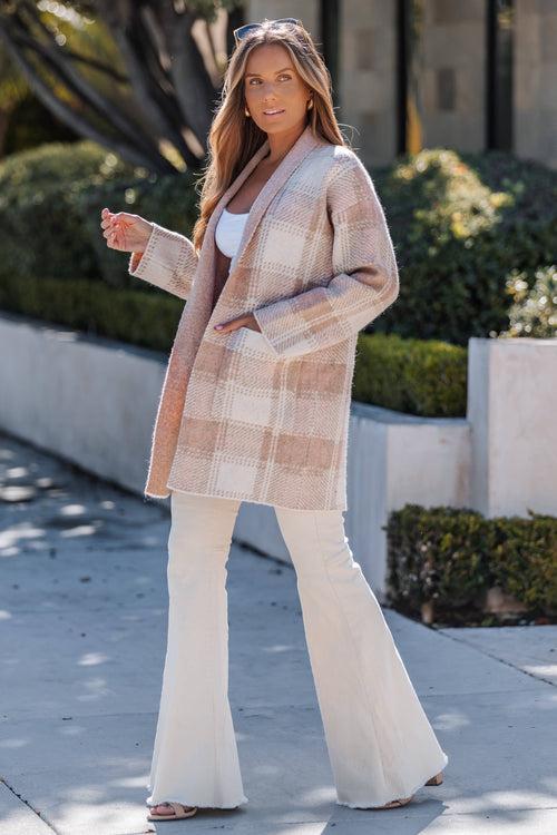 Aspen Mornings Plaid Coat - Pink Rain