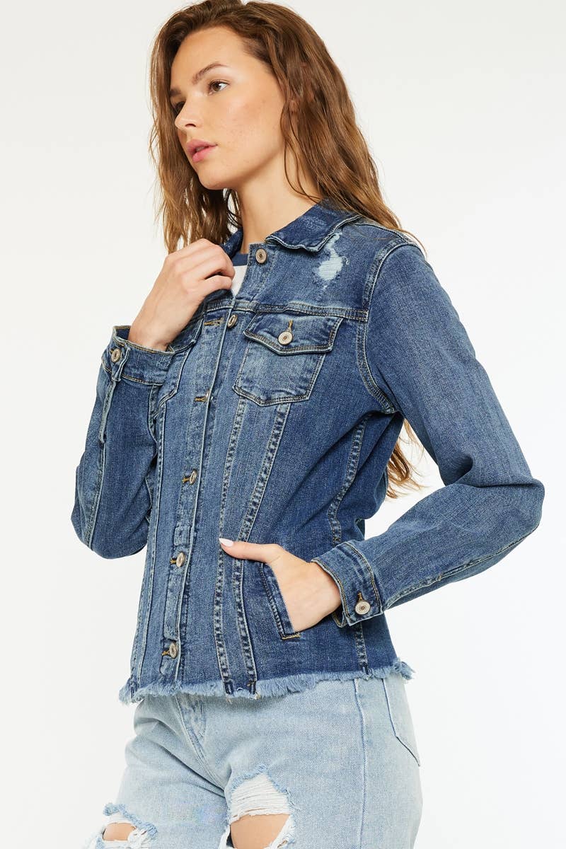 Fray Hem Denim Jacket